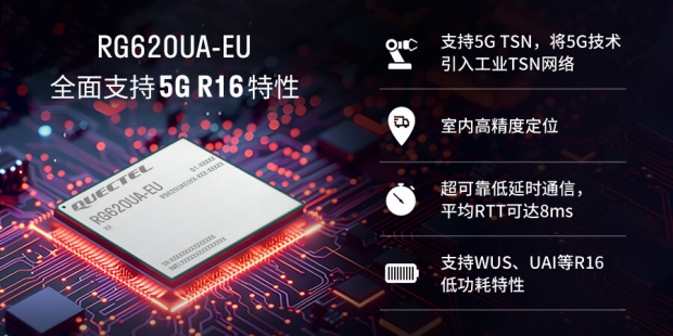移远通信推出RG620UA-EU模组,支持5G R16特性
